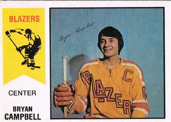1974-75 O-Pee-Chee WHA #6 Bryan Campbell Front
