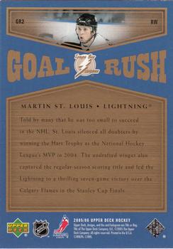2005-06 Upper Deck - Goal Rush #GR2 Martin St. Louis Back
