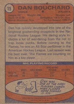 1974-75 Topps #15 Dan Bouchard Back
