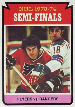 1974-75 Topps #213 Semifinals (Flyers vs. Rangers) Front