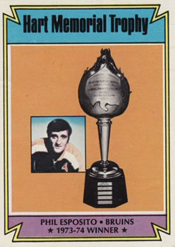 1974-75 Topps #244 Hart Memorial Trophy Front