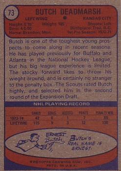 1974-75 Topps #73 Butch Deadmarsh Back