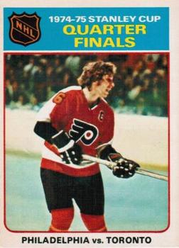 1975-76 O-Pee-Chee #7 1974-75 Stanley Cup Quarter Finals Front