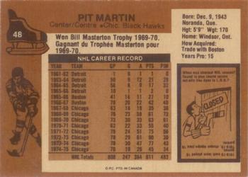 1975-76 O-Pee-Chee #48 Pit Martin Back