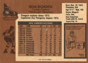 1975-76 O-Pee-Chee #75 Ron Schock Back