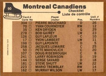 1975-76 O-Pee-Chee #90 Montreal Canadiens Back