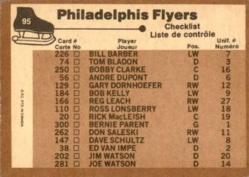 1975-76 O-Pee-Chee #95 Philadelphia Flyers Back