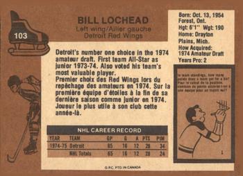 1975-76 O-Pee-Chee #103 Bill Lochead Back