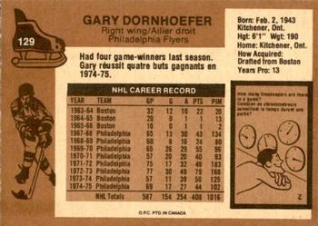 1975-76 O-Pee-Chee #129 Gary Dornhoefer Back
