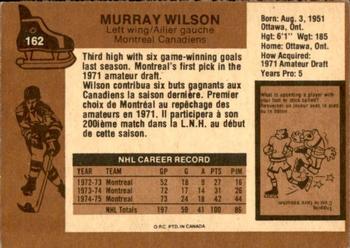 1975-76 O-Pee-Chee #162 Murray Wilson Back
