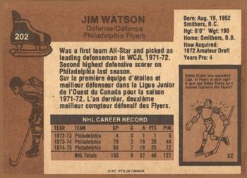 1975-76 O-Pee-Chee #202 Jim Watson Back