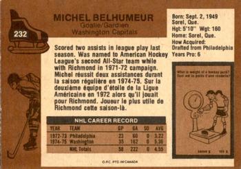 1975-76 O-Pee-Chee #232 Michel Belhumeur Back