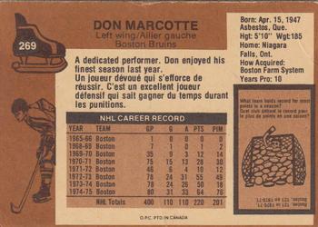 1975-76 O-Pee-Chee #269 Don Marcotte Back