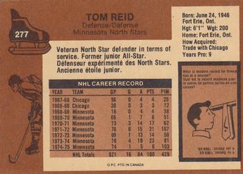 1975-76 O-Pee-Chee #277 Tom Reid Back