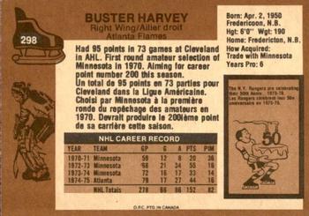 1975-76 O-Pee-Chee #298 Buster Harvey Back