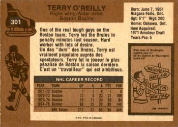 1975-76 O-Pee-Chee #301 Terry O'Reilly Back