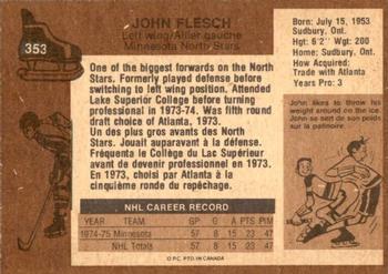 1975-76 O-Pee-Chee #353 John Flesch Back