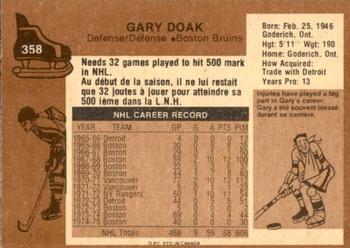 1975-76 O-Pee-Chee #358 Gary Doak Back