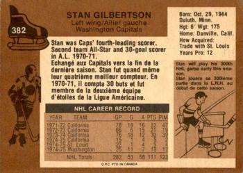 1975-76 O-Pee-Chee #382 Stan Gilbertson Back