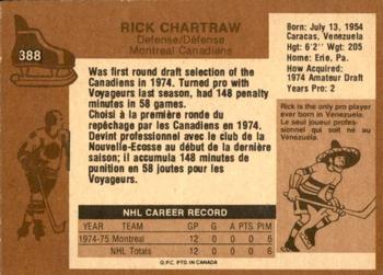 1975-76 O-Pee-Chee #388 Rick Chartraw Back