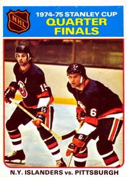 1975-76 O-Pee-Chee #4 1974-75 Stanley Cup Quarter Finals Front