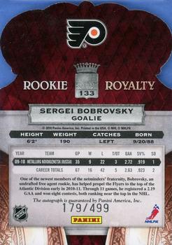 2010-11 Panini Crown Royale #133 Sergei Bobrovsky Back
