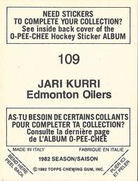  (CI) Jari Kurri Hockey Card 1984-85 O-Pee-Chee Stickers 249-0 Jari  Kurri : Collectibles & Fine Art