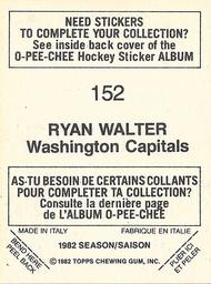 1982-83 O-Pee-Chee Stickers #152 Ryan Walter Back