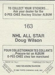 1982-83 O-Pee-Chee Stickers #163 Doug Wilson Back