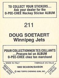 1982-83 O-Pee-Chee Stickers #211 Doug Soetaert Back