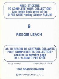 1983-84 O-Pee-Chee Stickers #9 Reggie Leach  Back