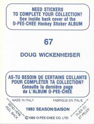 1983-84 O-Pee-Chee Stickers #67 Doug Wickenheiser  Back