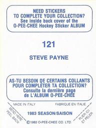 1983-84 O-Pee-Chee Stickers #121 Steve Payne  Back