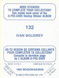 1983-84 O-Pee-Chee Stickers #132 Ivan Boldirev  Back