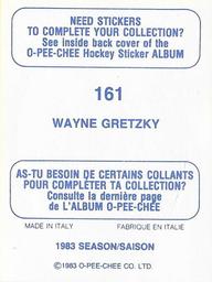 1983-84 O-Pee-Chee Stickers #161 Wayne Gretzky Back
