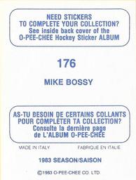 1983-84 O-Pee-Chee Stickers #176 Mike Bossy  Back
