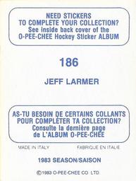 1983-84 O-Pee-Chee Stickers #186 Jeff Larmer  Back