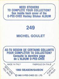 1983-84 O-Pee-Chee Stickers #249 Michel Goulet  Back
