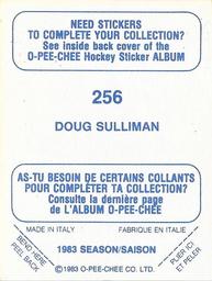 1983-84 O-Pee-Chee Stickers #256 Doug Sulliman  Back