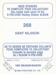 1983-84 O-Pee-Chee Stickers #268 Kent Nilsson  Back