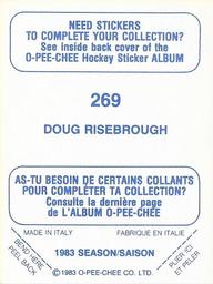 1983-84 O-Pee-Chee Stickers #269 Doug Risebrough  Back