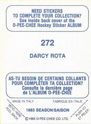 1983-84 O-Pee-Chee Stickers #272 Darcy Rota  Back
