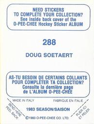 1983-84 O-Pee-Chee Stickers #288 Doug Soetaert  Back