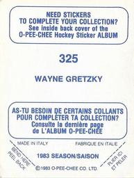 1983-84 O-Pee-Chee Stickers #325 Wayne Gretzky Back