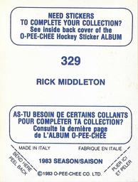 1983-84 O-Pee-Chee Stickers #329 Rick Middleton Back