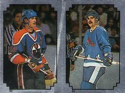 1984-85 O-Pee-Chee Stickers #63 / 64 Wayne Gretzky / Michel Goulet Front