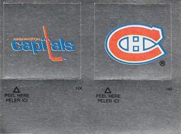 1984-85 O-Pee-Chee Stickers #124 / 146 Capitals Logo / Canadiens Logo Front