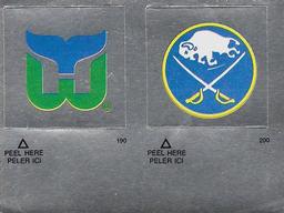 1984-85 O-Pee-Chee Stickers #190 / 200 Whalers Logo / Sabres Logo Front