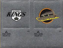 1984-85 O-Pee-Chee Stickers #263 / 273 Kings Logo / Canucks Logo Front