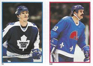 1985-86 O-Pee-Chee Stickers #18 / 149 Greg Terrion / Alain Cote Front
